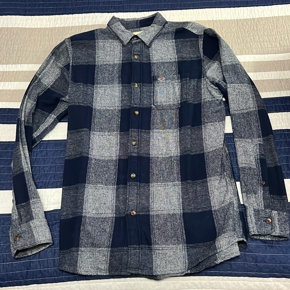 Hollister - Blue flannel - Like New - Medium
